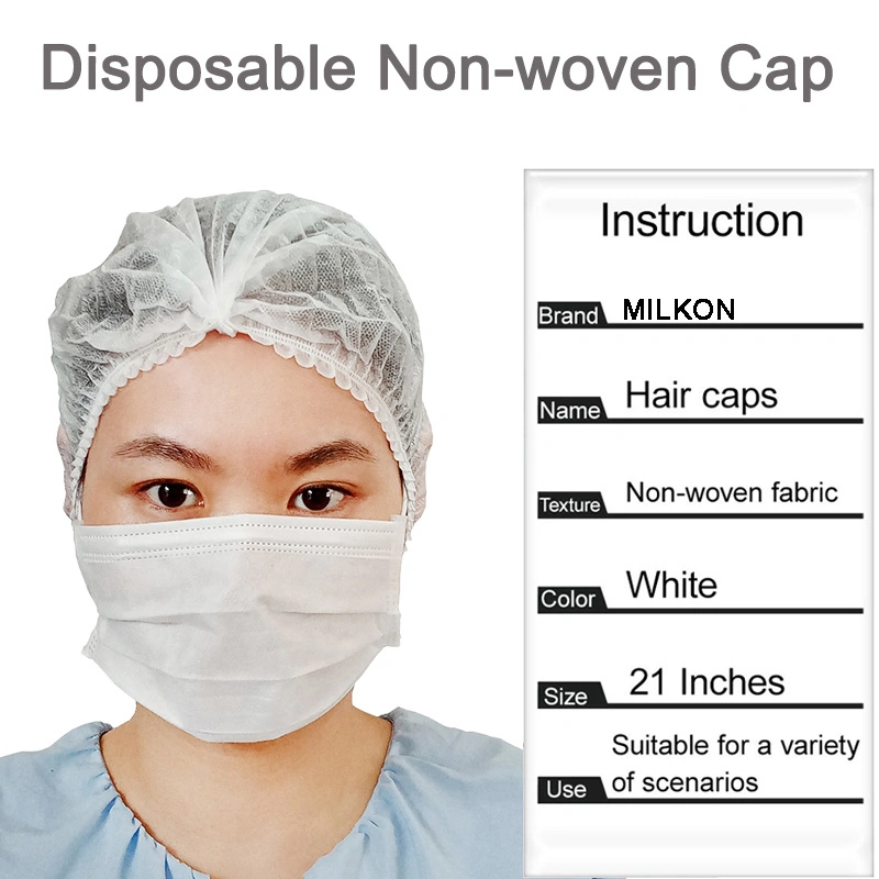 Wholesale Blue/White Round Cap Disposable Bouffant Caps