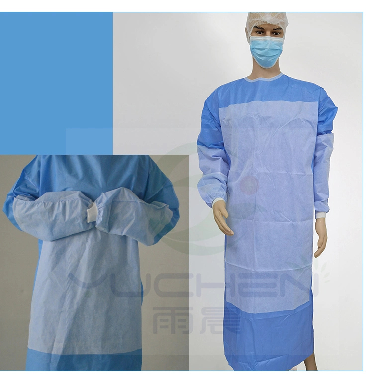 Disposable Medical Gown Standard and Reinforced SMMS 45GSM Surgical Gowns