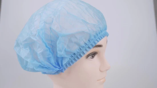 CE Mdr Gorro de enfermera médico desechable elástico simple o doble Gorro de mafia quirúrgico no tejido suave y transpirable