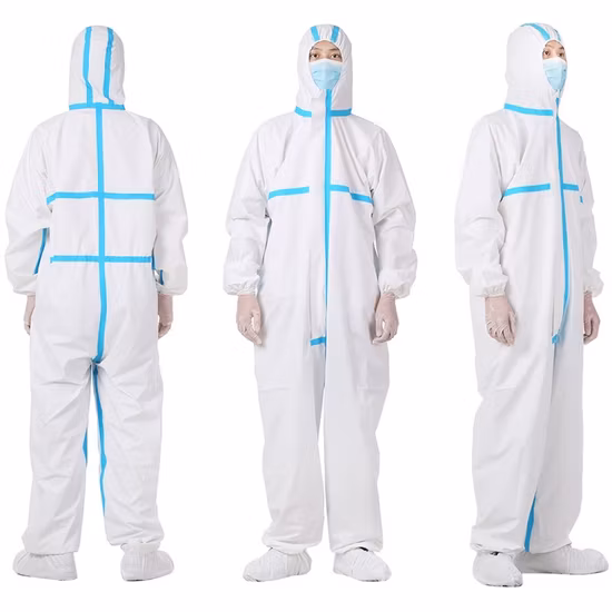 CE tipo 4 y 5 y 6 En14126 Overol microporoso no tejido desechable impermeable y transpirable de alta calidad para protección personal