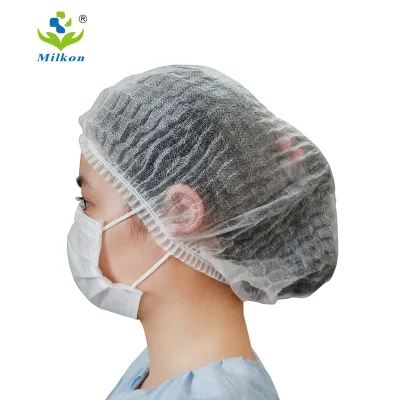 Gorro médico desechable no tejido para médico quirúrgico, gorro redondo para enfermera, Clip, tira, Bouffant