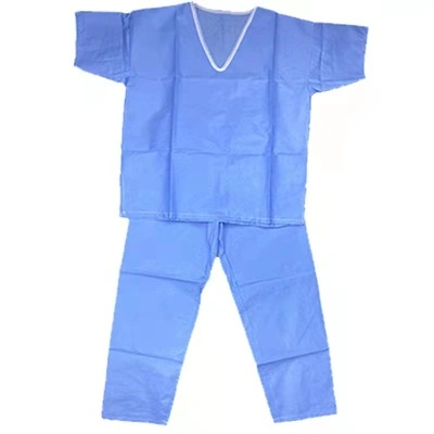 Uniforme médico desechable de calidad superior para médicos de hospital, traje médico con cuello en V