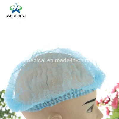 Mob desechable no tejido/Clip/Bouffant/Médico/Enfermera/Quirúrgico/Médico/Dental/Trabajador/Astronauta/Ducha/Cabello/Hotel/Redondo/Red a prueba de polvo Impermeable PE/PP Cap