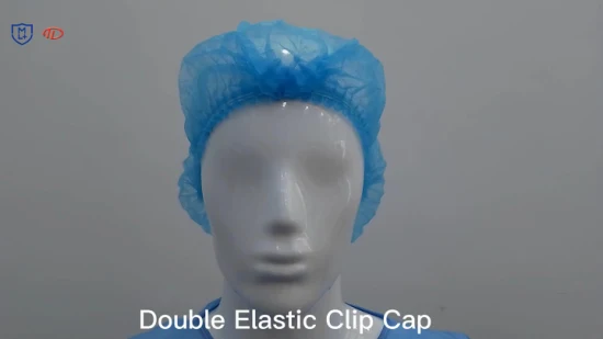 Gorro desechable Capucha médica Tira Enfermera Gorro quirúrgico para la mafia Cabeza de cirujano Bouffant Gorro con clip no tejido